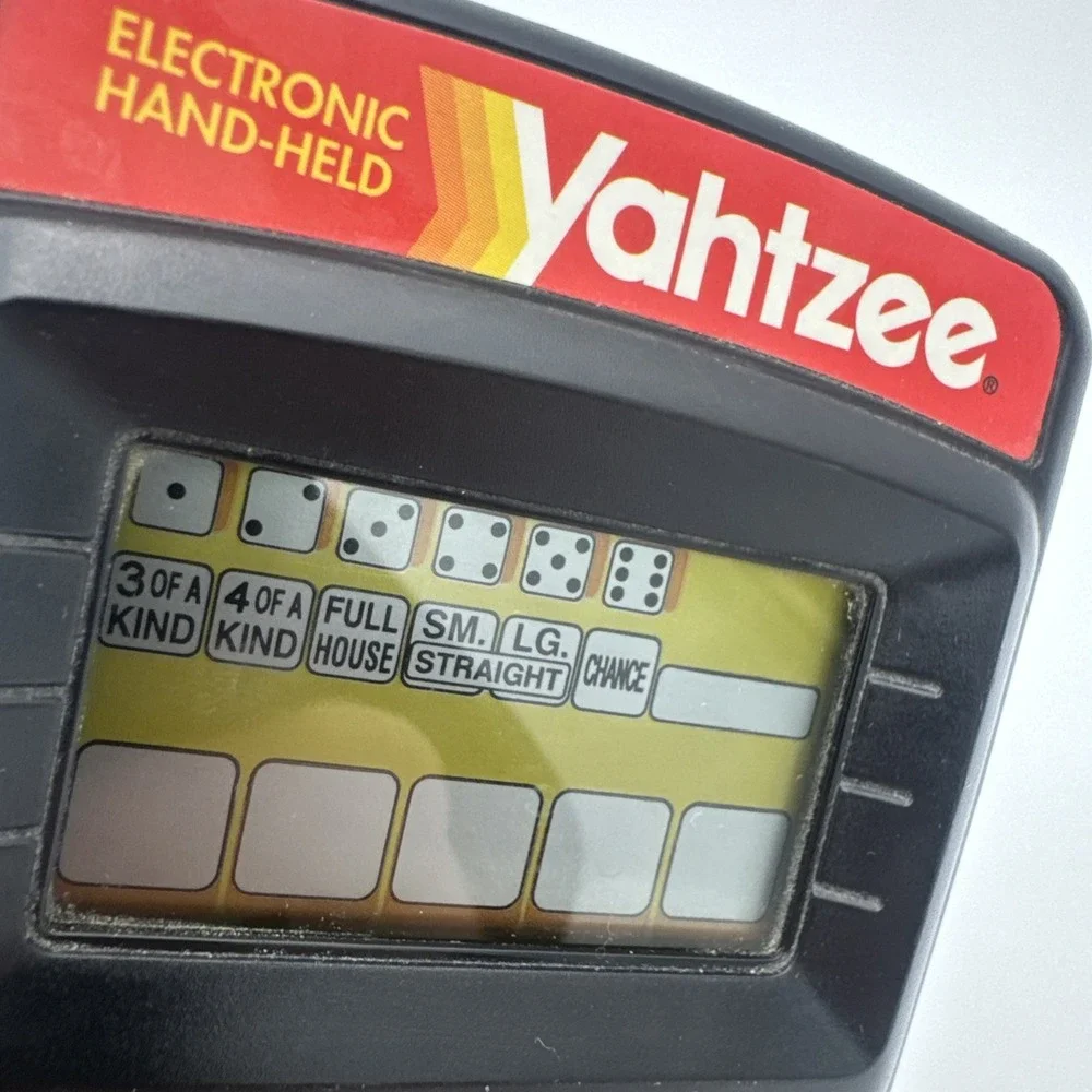 Vintage 1995 Yahtzee Handheld LCD Game Milton Bradley Tested & Working